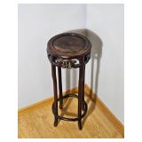 Rosewood Chinoiserie Carved Pedestal