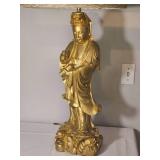 Guanyin and Confucius Gilt Regency Table Lamp