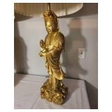 Guanyin and Confucius Gilt Regency Table Lamp