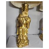 Guanyin and Confucius Gilt Regency Table Lamp