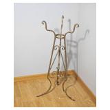Gold Tone Scrolled Metal Plant Stand