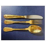 Solingen German Contemporary Brass Tone Flatware Set