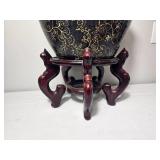 Black Floral Embossed Fish Bowl Planter