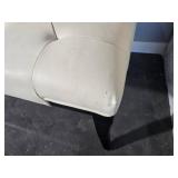 White Leather Tufted Entry Bench