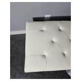 White Leather Tufted Entry Bench