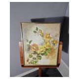 Framed Original Yellow Rose Watercolor