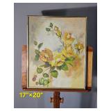 Framed Original Yellow Rose Watercolor