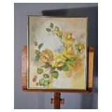 Framed Original Yellow Rose Watercolor