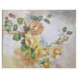 Framed Original Yellow Rose Watercolor