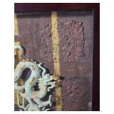 Green Rust Dragon Shadow Box Sculpture