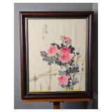 Vintage Chinese Peony Brush Painting