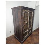 Indo Inspired Rustic Armoire with Decorative Hardware