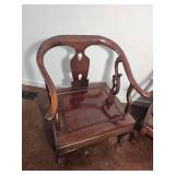 Chinese Rosewood Horseshoe Armchair Pair
