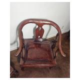 Chinese Rosewood Horseshoe Armchair Pair