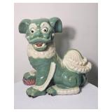 Green Foo Dog Ceramic Guardian Statue