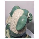 Green Foo Dog Ceramic Guardian Statue