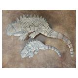 Iguana Tin Folk Art Light Fixtures Needs Wiring