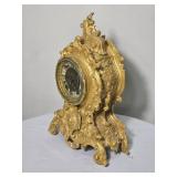 Ansonia Louis XV Style Spelter Mantel Clock