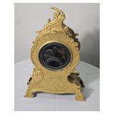 Ansonia Louis XV Style Spelter Mantel Clock