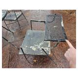 Vintage Iron Patio Set with Swivel Back Chairs