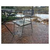 Vintage Iron Patio Set with Swivel Back Chairs