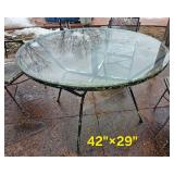 Vintage Iron Patio Set with Swivel Back Chairs