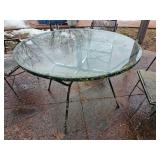 Vintage Iron Patio Set with Swivel Back Chairs