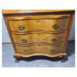 Tiger Maple Chippendale Style Slant Front Desk