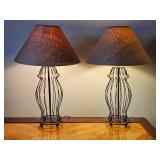 Wire Silhouette Jar Lamp Pair