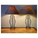 Wire Silhouette Jar Lamp Pair