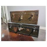 Army Steamer Trunk Pair