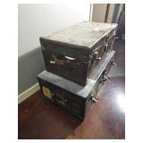 Army Steamer Trunk Pair