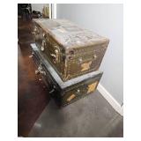 Army Steamer Trunk Pair