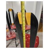 Italian Art Deco Black Lacquer High Back Dining Chair Set