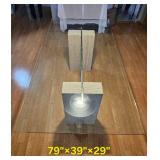 Italian Travertine Glass Top Dining Table