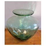 Large Sea Foam Green Glass Vase