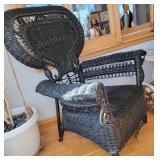 Fancy Black Wicker Armchair