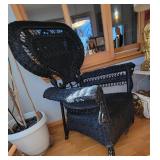 Fancy Black Wicker Armchair