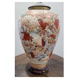 Antique Kutani Vase Table Lamp, damaged