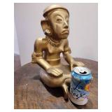 Gold Columbian Quimbaya Seated Female Figure