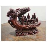 Eight Immortals Faux Cinnebar Resin Statue