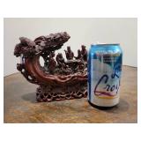 Eight Immortals Faux Cinnebar Resin Statue