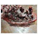 Eight Immortals Faux Cinnebar Resin Statue