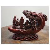 Eight Immortals Faux Cinnebar Resin Statue