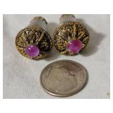 Victorian Purple Crystal Torpedo Cufflinks