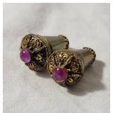 Victorian Purple Crystal Torpedo Cufflinks