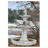 Impressive Tall Triple Bowl Concrete Garden Fountain Water Feature
