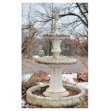 Impressive Tall Triple Bowl Concrete Garden Fountain Water Feature