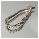 Sparkling Sterling Silver Crystal Tennis Bracelet