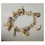 10K Yellow Gold Vintage Charm Bracelet ~ 15g